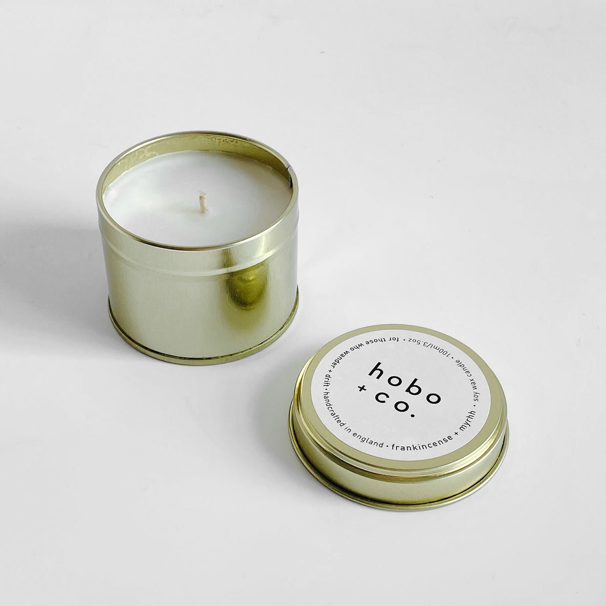 Christmas Frankincense + Myrrh Travel Tin Soy Candle - IOSOI Skin Lab