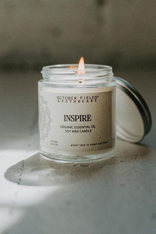 'Inspire' Essential Oil Candle : Sandalwood + Cardamom - IOSOI Skin Lab