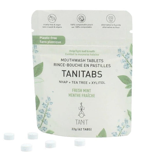 TANITABS - Mouthwash tablets - Compostable pack (Fresh Mint) - IOSOI Skin Lab